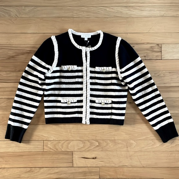 NWT J. Crew Odette Sweater Lady Jacket in Striped Boucle - Picture 5 of 9